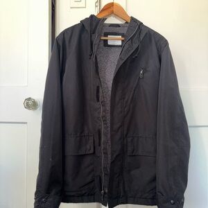 Old Navy Men's Black Hooded Windbreaker